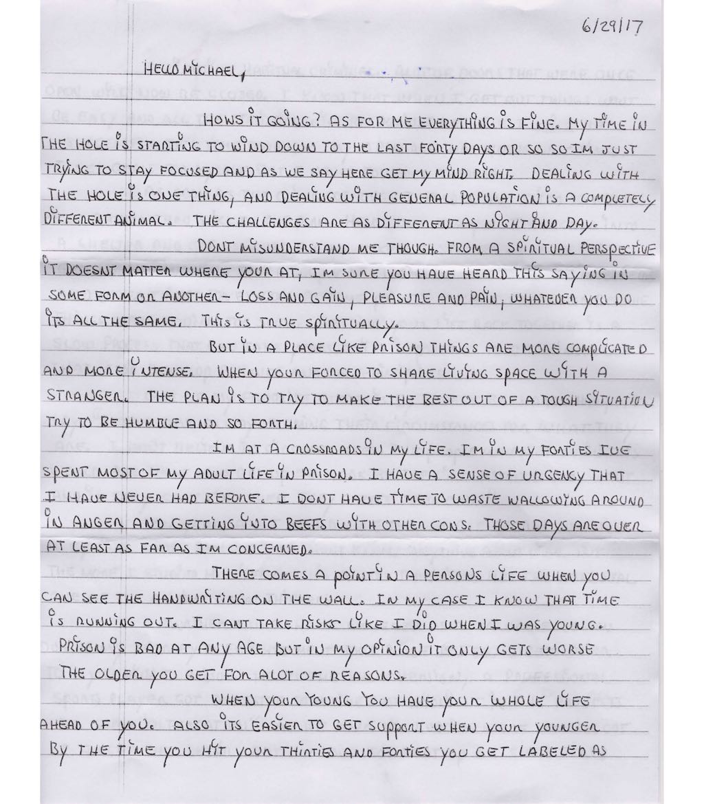 Prisoner Letter to Michael